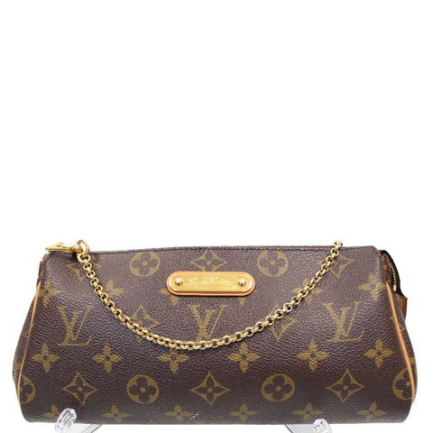 LOUIS VUITTON Pochette Eva Monogram Canvas Clutch Bag Brown