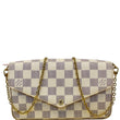 LOUIS VUITTON Pochette Felicie Damier Azur Crossbody Bag White
