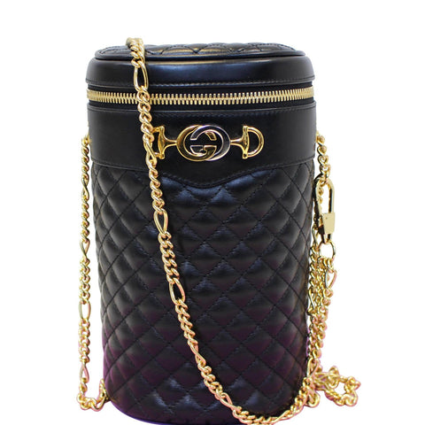 GUCCI Trapuntta Calfskin Leather Belt Bag Black 572298