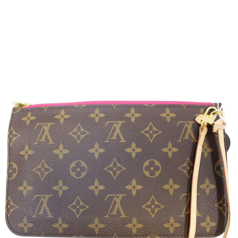 LOUIS VUITTON Pochette Wristlet Pouch Neverfull MM Monogram Pivoine