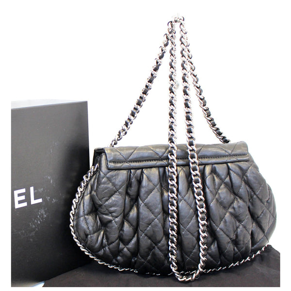 CHANEL Chain Around Quilted Leather Flap Shoulder Crossbody Bag Black