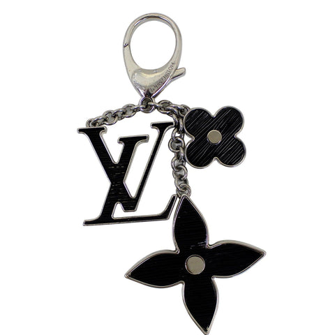 LOUIS VUITTON Fleur d' Epi Bag Charm Black
