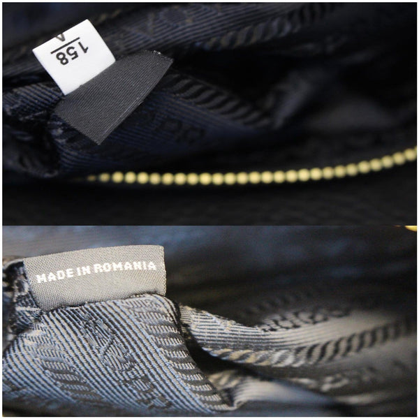 Prada Vitello Daino Leather Crossbody Bag Black interior 