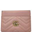 GUCCI GG Marmont Leather Card Case Taupe Pink 443127