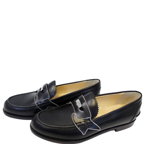 CHRISTIAN LOUBOUTIN Monana Leather Penny Loafers Flats Black US 5