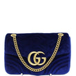 GUCCI GG Marmont Velvet Medium Shoulder Bag Blue 443496-US