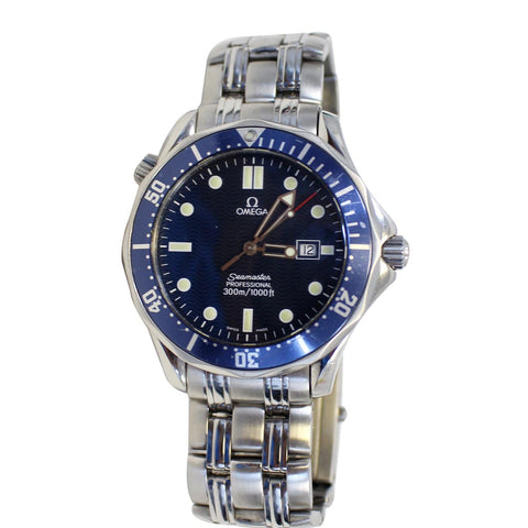 OMEGA Seamaster Professional 300M James Bond 41mm Quartz Watch Silver/Blue