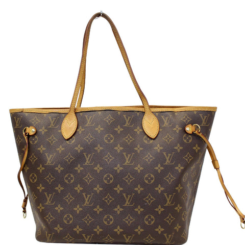 LOUIS VUITTON Neverfull MM Monogram Canvas Tote Shoulder Bag Brown
