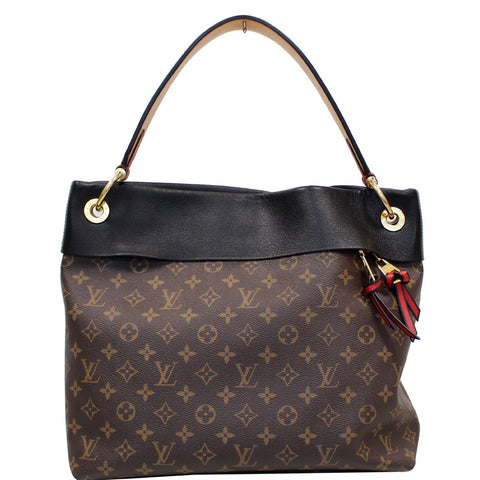 LOUIS VUITTON Tuileries Monogram Canvas Hobo Bag Black