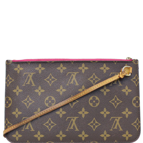 LOUIS VUITTON Pochette Wristlet Pouch Monogram Canvas Neverfull MM/GM Brown