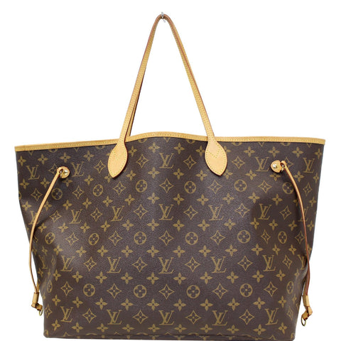 LOUIS VUITTON Neverfull GM Monogram Canvas Tote Shoulder Bag Brown