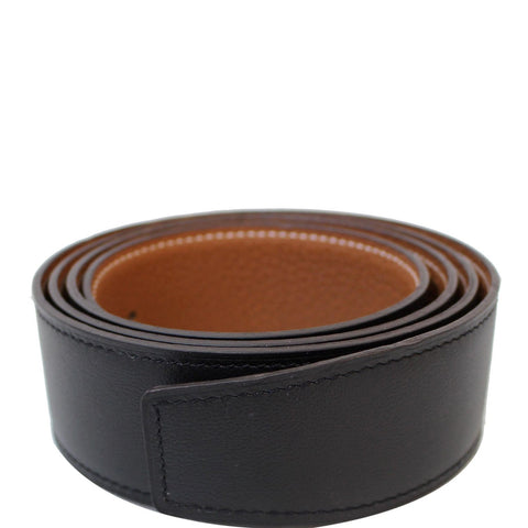 HERMES Reversible Replacement Belt Strap Black/Brown Size 46