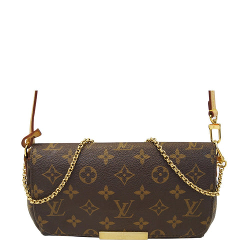 LOUIS VUITTON Favorite PM Monogram Canvas Crossbody Bag Brown