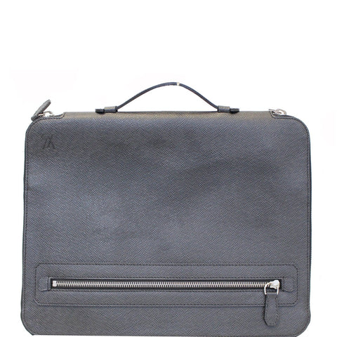 LOUIS VUITTON Vladimir Taiga Leather Document Clutch Bag Grey