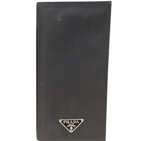 PRADA Black Nylon Checkbook Cover Wallet
