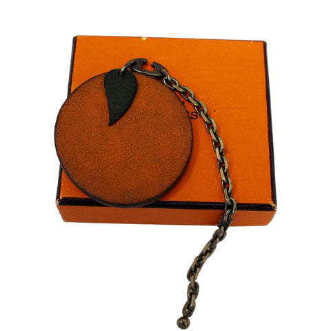 HERMES Chevre Mysore Key Chain Bag Charm Orange - Last Call