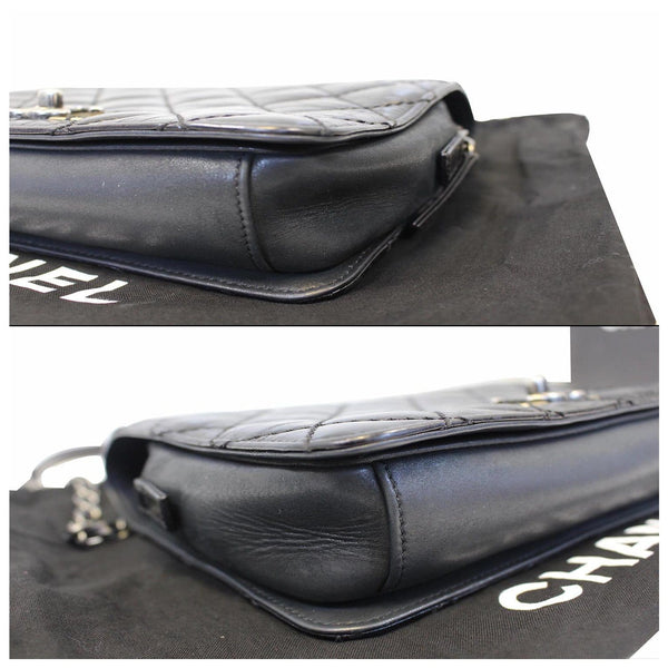 Chanel Flap CC Quilted Leather Crossbody Bag Black - corner