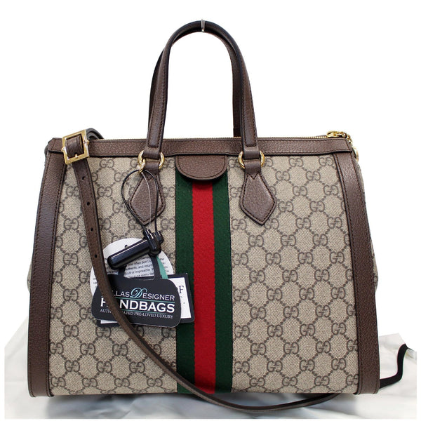 GUCCI Ophidia Medium GG Supreme Tote Shoulder Bag Beige 524537