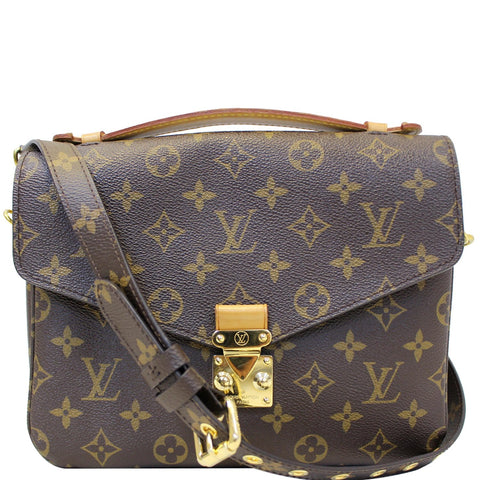 LOUIS VUITTON Metis Pochette Monogram Canvas Crossbody Bag Brown