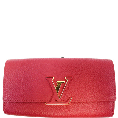 Louis Vuitton Capucines Taurillon Leather Wallet Scarlet - 25% OFF