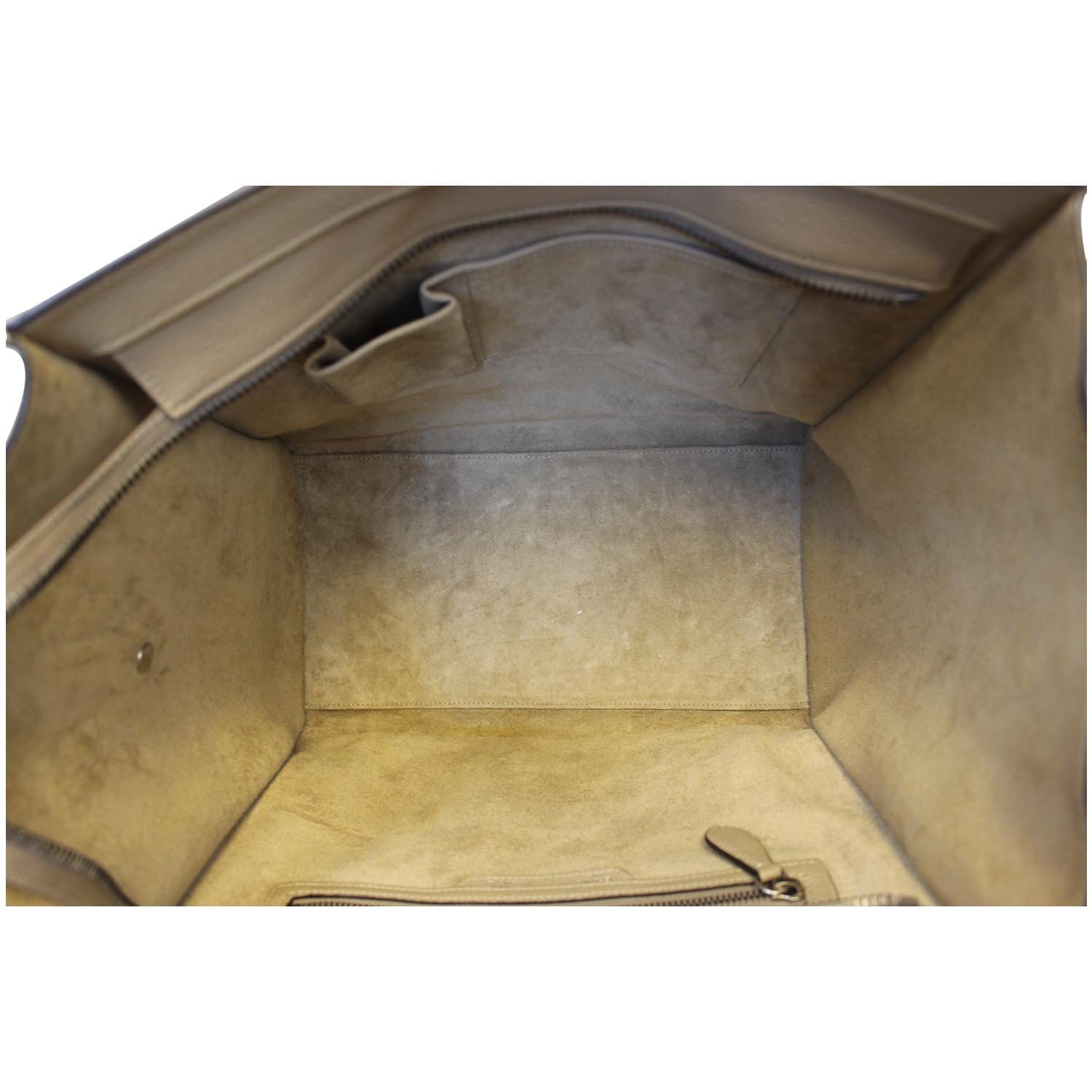 CELINE Mini Luggage Leather Tote Bag Dune-US