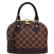 LOUIS VUITTON Alma BB Damier Ebene Satchel Bag Brown