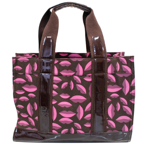 TORY BURCH Ella Lips Collection Patent Leather Tote Pink
