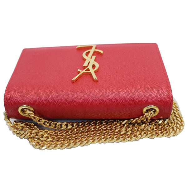 YVES SAINT LAURENT Kate Small Grain De Poudre Crossbody Bag Red