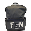 FENDI Shadow Logo Nylon Fabric Backpack Bag Grey/Black