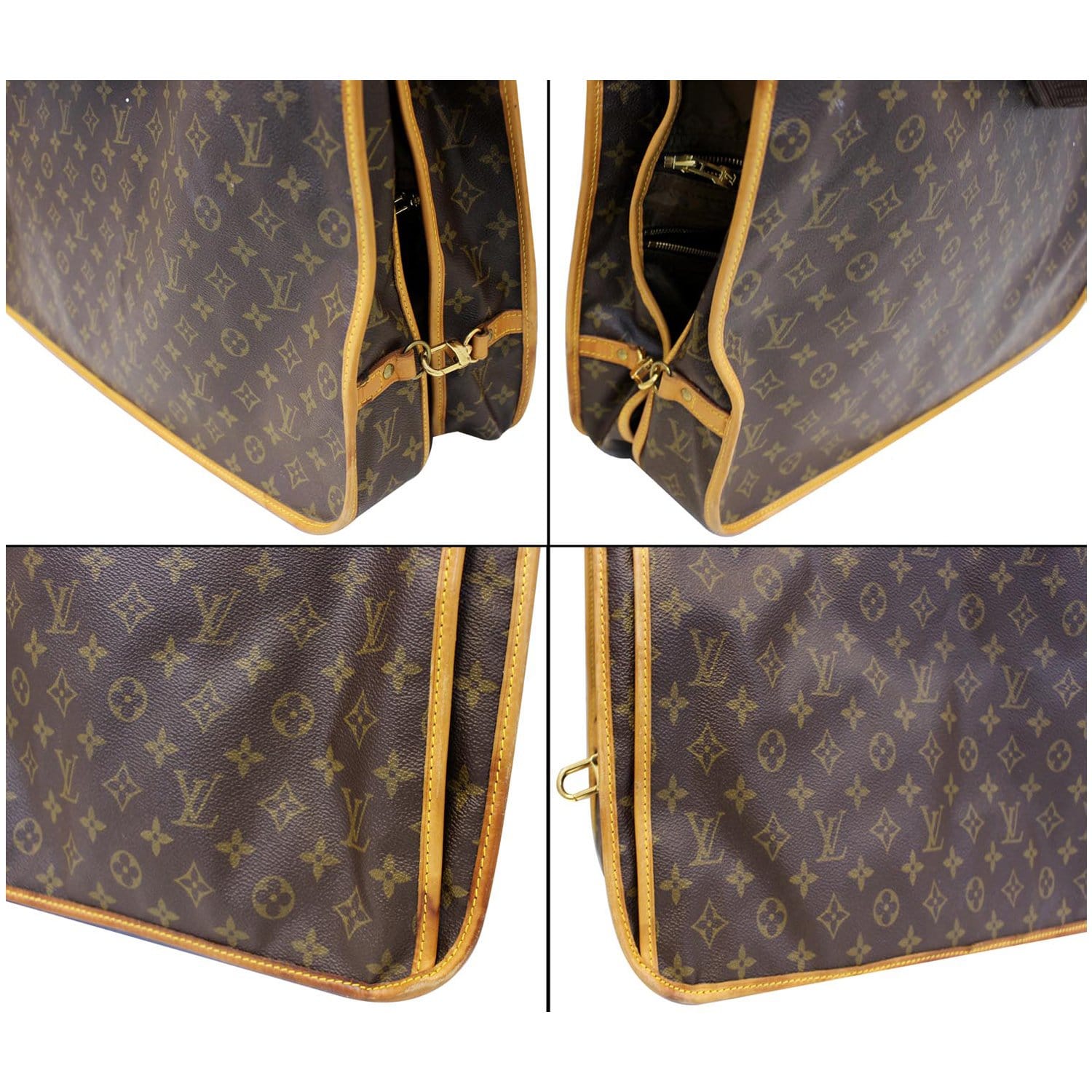 Louis Vuitton Brown Monogram Sac De Manteau Garment Bag Leather
