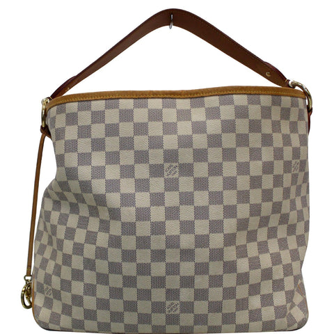LOUIS VUITTON Delightful PM Damier Azur Shoulder Hobo Bag White