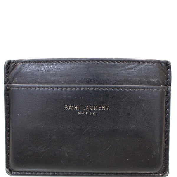 YVES SAINT LAURENT Smooth Leather Card Holder Black