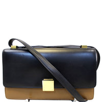 CELINE Bicolor Calfskin Leather Medium Case Shoulder Bag-US