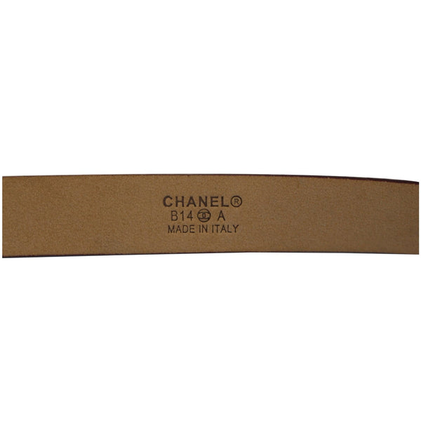 CHANEL Black/Red Leather Women's Belt Size 36-US