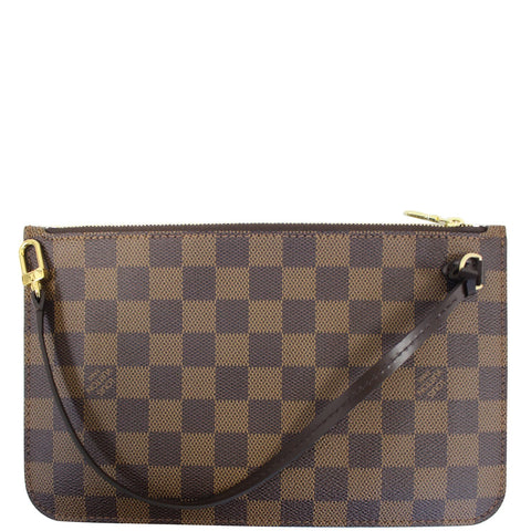 LOUIS VUITTON Pochette Wristlet Pouch Damier Ebene Neverfull MM