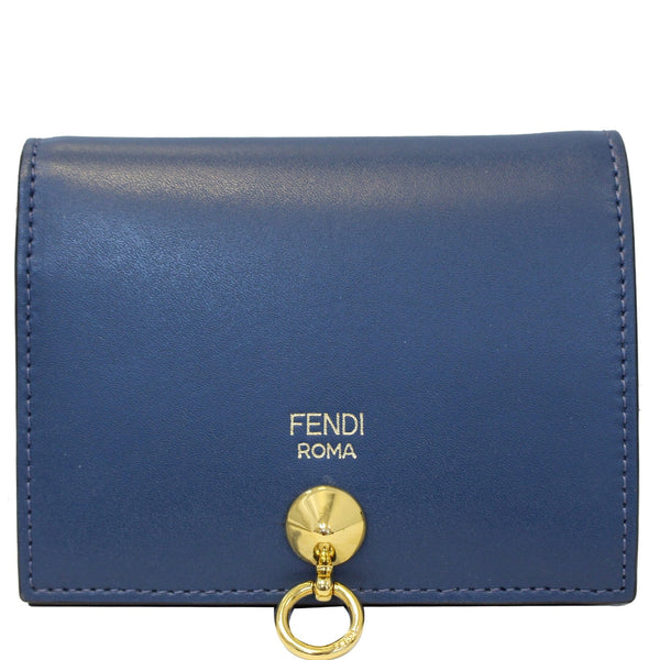 FFENDI Bi-Fold Leather Wallet Blue-US