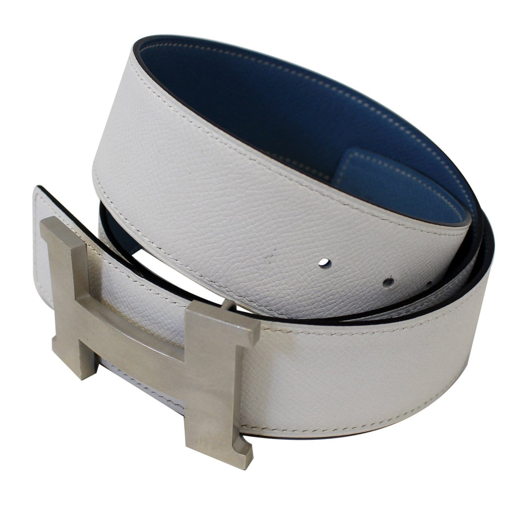 HERMES Buckle H Reversible Blet White Size 42-US