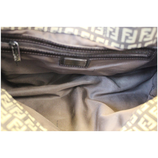 Fendi Shoulder Bag Zucchino Canvas Brown - zip 
