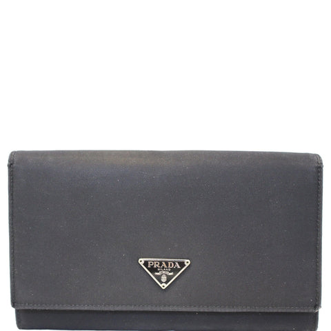 PRADA Nylon Bifold Long Wallet Black