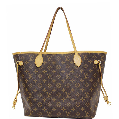 LOUIS VUITTON Neverfull MM Monogram Canvas Tote Shoulder Bag Brown