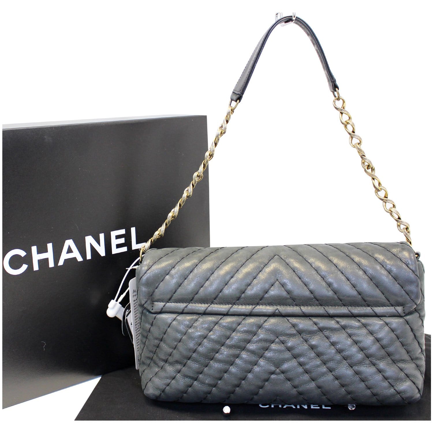 Chanel Classic Flap Bag Iridescent Surpique Chevron