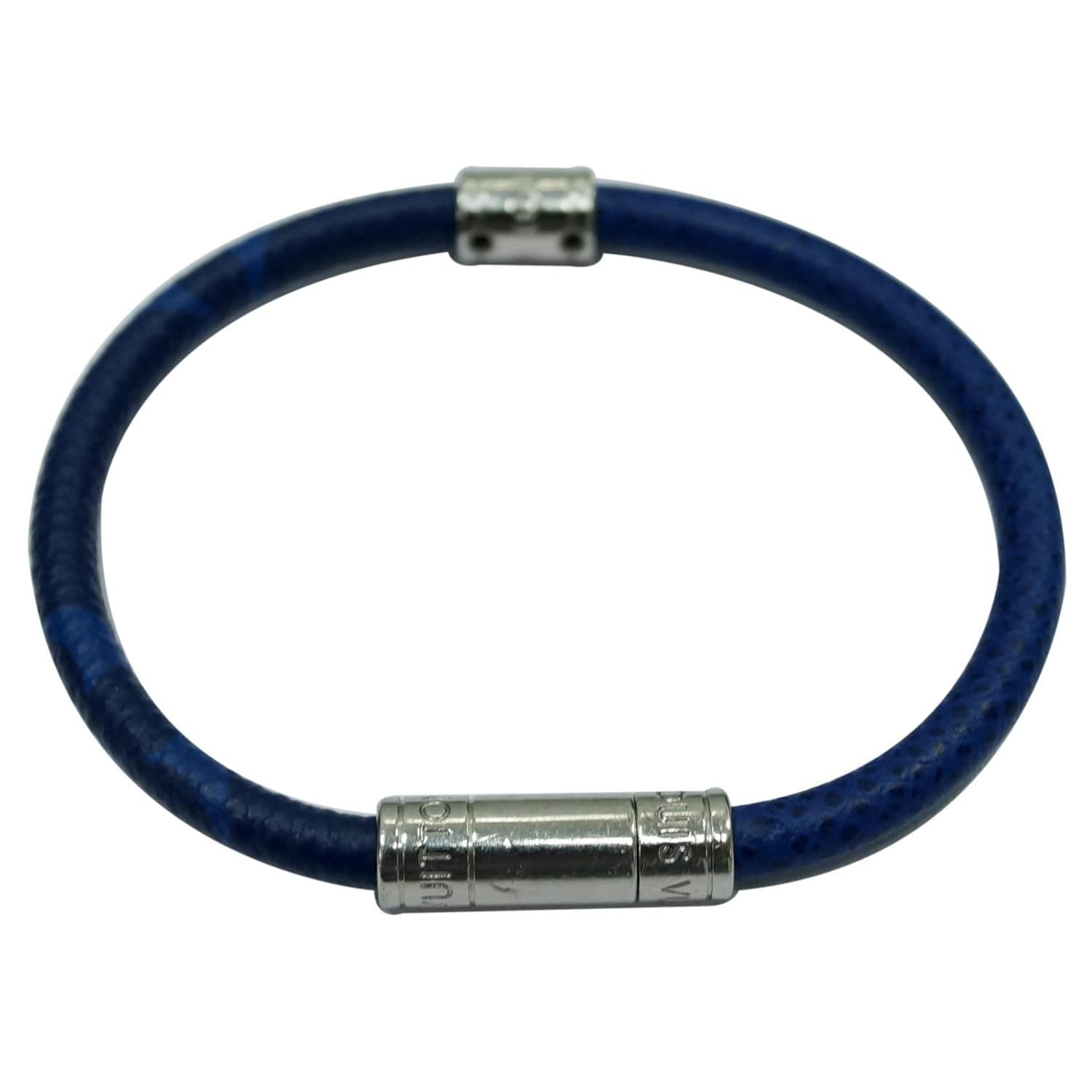 louis vuitton blue leather bracelet