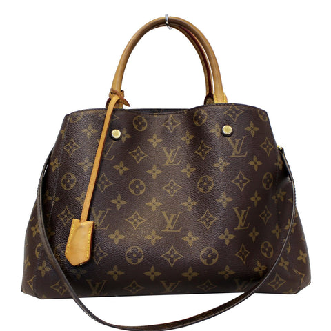 LOUIS VUITTON Montaigne MM Monogram Canvas Shoulder Bag Brown