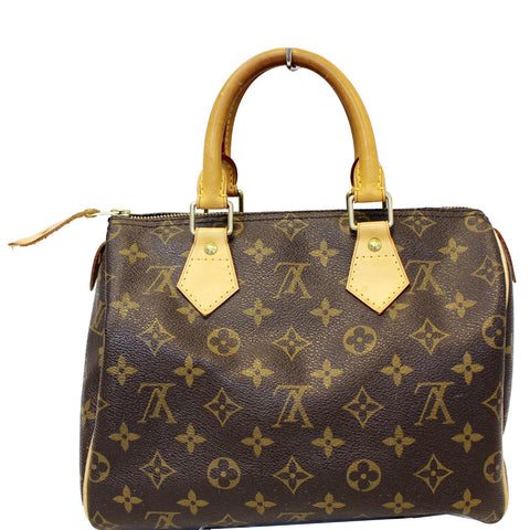 LOUIS VUITTON Speedy 25 Monogram Canvas Satchel Bag Brown