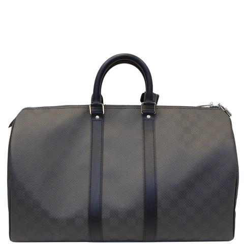 LOUIS VUITTON Keepall 45 Carbon Fiber Carbone Travel Bag Black