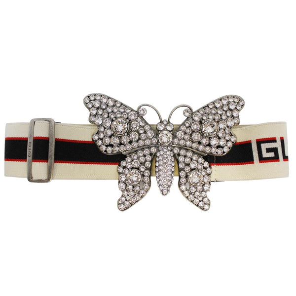 GUCCI Stripe Belt with Butterfly Buckle 499633-US 