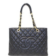 CHANEL Grand Shopping Caviar Leather Tote Bag Black-US
