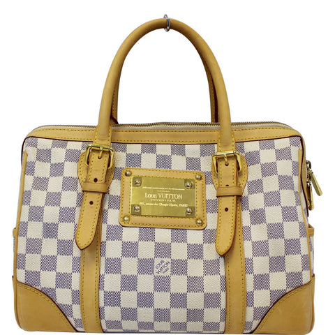 LOUIS VUITTON Berkeley Damier Azur Satchel Handbag White