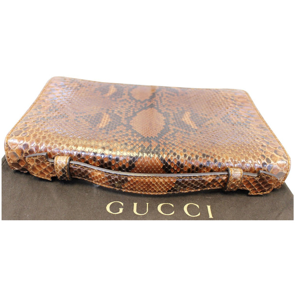 Gucci Lady Lock Python Small Top Leather Handle Handbag - bottom view