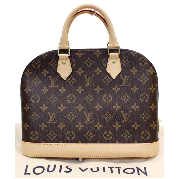 LOUIS VUITTON Alma PM Monogram Canvas Satchel Bag Brown